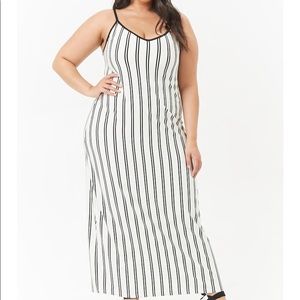 Forever21 Straps back, Striped Maxi Dress
